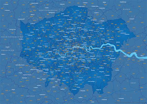 City of London Postcode Map. .
